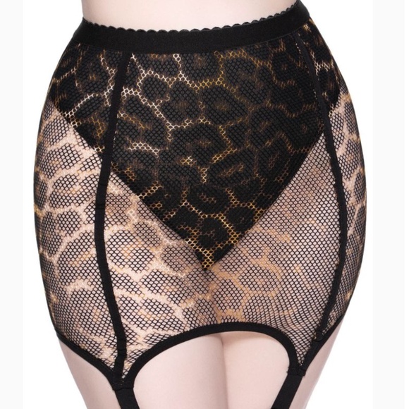 Killstar Dresses & Skirts - Killstar Sexy Plus Size Pussy Power Leopard Print Fishnet Skirt XXL NWT